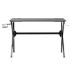 Pemberly Row Contemporary Black Metal Gaming Desk with Cup Holder