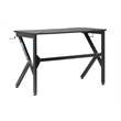 Pemberly Row Contemporary Black Metal Gaming Desk with Cup Holder
