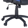 Pemberly Row Gaming Chair in Black Faux Leather with Blue Accents
