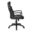 Pemberly Row Gaming Chair in Black Faux Leather with Gray Accents