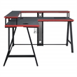 Pemberly Row Contemporary L-Shape Gaming Desk in Metal Black