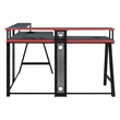 Pemberly Row Contemporary L-Shape Gaming Desk in Metal Black