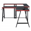 Pemberly Row Contemporary L-Shape Gaming Desk in Metal Black