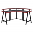 Pemberly Row Contemporary L-Shape Gaming Desk in Metal Black