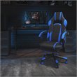 Pemberly Row LeatherSoft Gaming Chair with Recline Back/Arms in Black/Blue