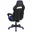 Pemberly Row LeatherSoft Gaming Chair with Recline Back/Arms in Black/Blue