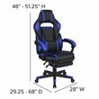 Pemberly Row LeatherSoft Gaming Chair with Recline Back/Arms in Black/Blue