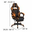 Pemberly Row LeatherSoft Gaming Chair with Recline Back/Arm in Black/Orange