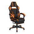 Pemberly Row LeatherSoft Gaming Chair with Recline Back/Arm in Black/Orange