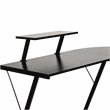 Pemberly Row L-Shaped Steel Metal Computer Gaming Desk in Black