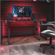 Pemberly Row Engineered Wood and Steel Gaming Ergonomic Desk in Black