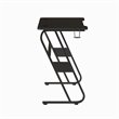 Pemberly Row Engineered Wood and Steel Gaming Ergonomic Desk in Black