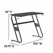 Pemberly Row Engineered Wood and Steel Gaming Ergonomic Desk in Black