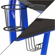 Pemberly Row Engineered Wood and Steel Gaming Ergonomic Desk in Blue