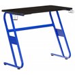 Pemberly Row Engineered Wood and Steel Gaming Ergonomic Desk in Blue