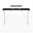 Pemberly Row Metal Gaming Desk with Monitor Stand in Black/White