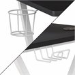 Pemberly Row Metal Gaming Desk with Monitor Stand in Black/White