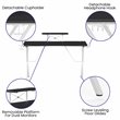 Pemberly Row Metal Gaming Desk with Monitor Stand in Black/White