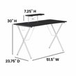 Pemberly Row Metal Gaming Desk with Monitor Stand in Black/White