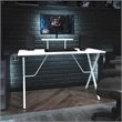 Pemberly Row Metal & Engineered Wood Gaming Desk with Monitor Stand in White