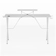 Pemberly Row Metal & Engineered Wood Gaming Desk with Monitor Stand in White