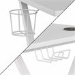 Pemberly Row Metal & Engineered Wood Gaming Desk with Monitor Stand in White