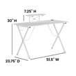 Pemberly Row Metal & Engineered Wood Gaming Desk with Monitor Stand in White