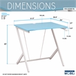 Pemberly Row Y-Shaped Modern Wood and Steel Gaming Desk in Blue