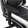Pemberly Row Faux Leather Gaming Desk Chair in Black and White