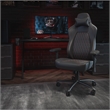 Pemberly Row Ergonomic Faux Leather Gaming Chair in Black/Red