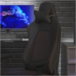 Pemberly Row Ergonomic Faux Leather Gaming Chair in Black/Red