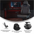 Pemberly Row Ergonomic Faux Leather Gaming Chair in Black/Red