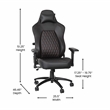 Pemberly Row Ergonomic Faux Leather Gaming Chair in Black/Red