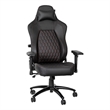 Pemberly Row Ergonomic Faux Leather Gaming Chair in Black/Red