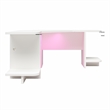Pemberly Row Engineered Wood Gaming Desk with LED Light in White