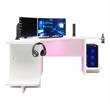 Pemberly Row Engineered Wood Gaming Desk with LED Light in White