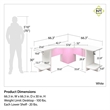 Pemberly Row Engineered Wood Gaming Desk with LED Light in White