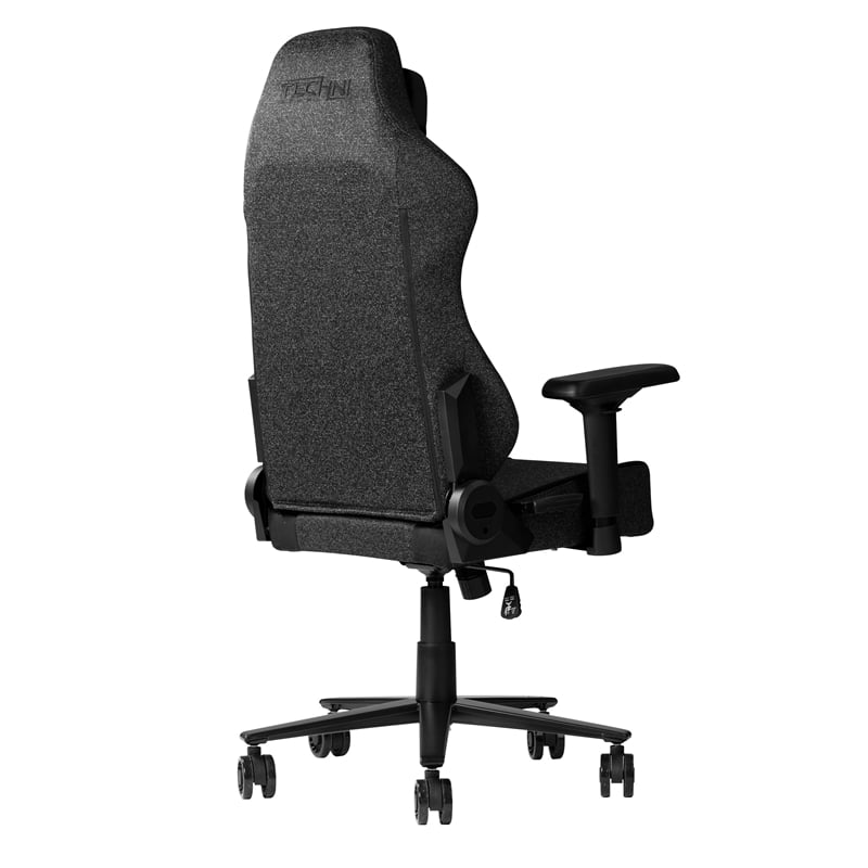 Pemberly Row Modern Velvet Fabric Gaming Chair with Height Adjustable in Black