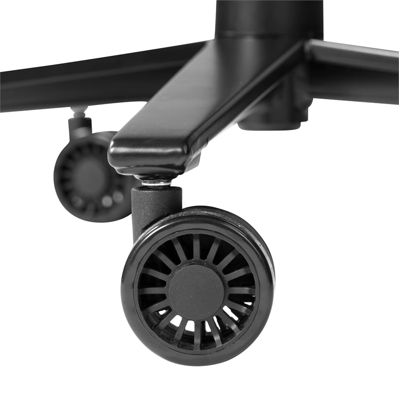 Pemberly Row Modern Velvet Fabric Gaming Chair with Height Adjustable in Black