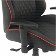 Pemberly Row Modern Chair Black Bonded Leather with Red Accents