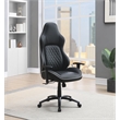 Pemberly Row Modern Chair Black Bonded Leather with White Accents