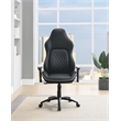 Pemberly Row Modern Chair Black Bonded Leather with White Accents