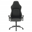 Pemberly Row Modern Chair Black Bonded Leather with White Accents