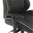 Pemberly Row Modern Chair Black Bonded Leather with White Accents