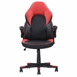 Pemberly Row Gamer Black/Red Faux Leather Office Chair with Fabric Upholstery