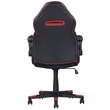 Pemberly Row Gamer Black/Red Faux Leather Office Chair with Fabric Upholstery