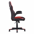 Pemberly Row Gamer Black/Red Faux Leather Office Chair with Fabric Upholstery