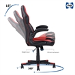 Pemberly Row Gamer Black/Red Faux Leather Office Chair with Fabric Upholstery
