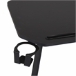 Pemberly Row Gaming Desk with Shelf & Accessory Holders Black