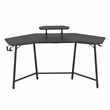 Pemberly Row Gaming Desk with Shelf & Accessory Holders Black